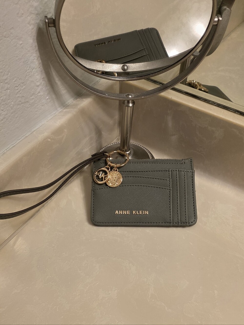 Anne Klein Sage Green and Gold Cardholder